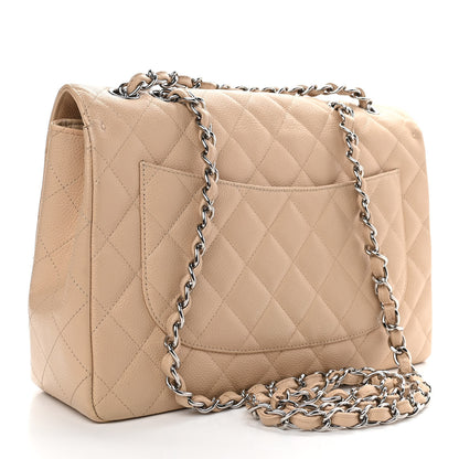 Chanel Caviar Quilted Jumbo Single Flap Beige Clair 2 of 10