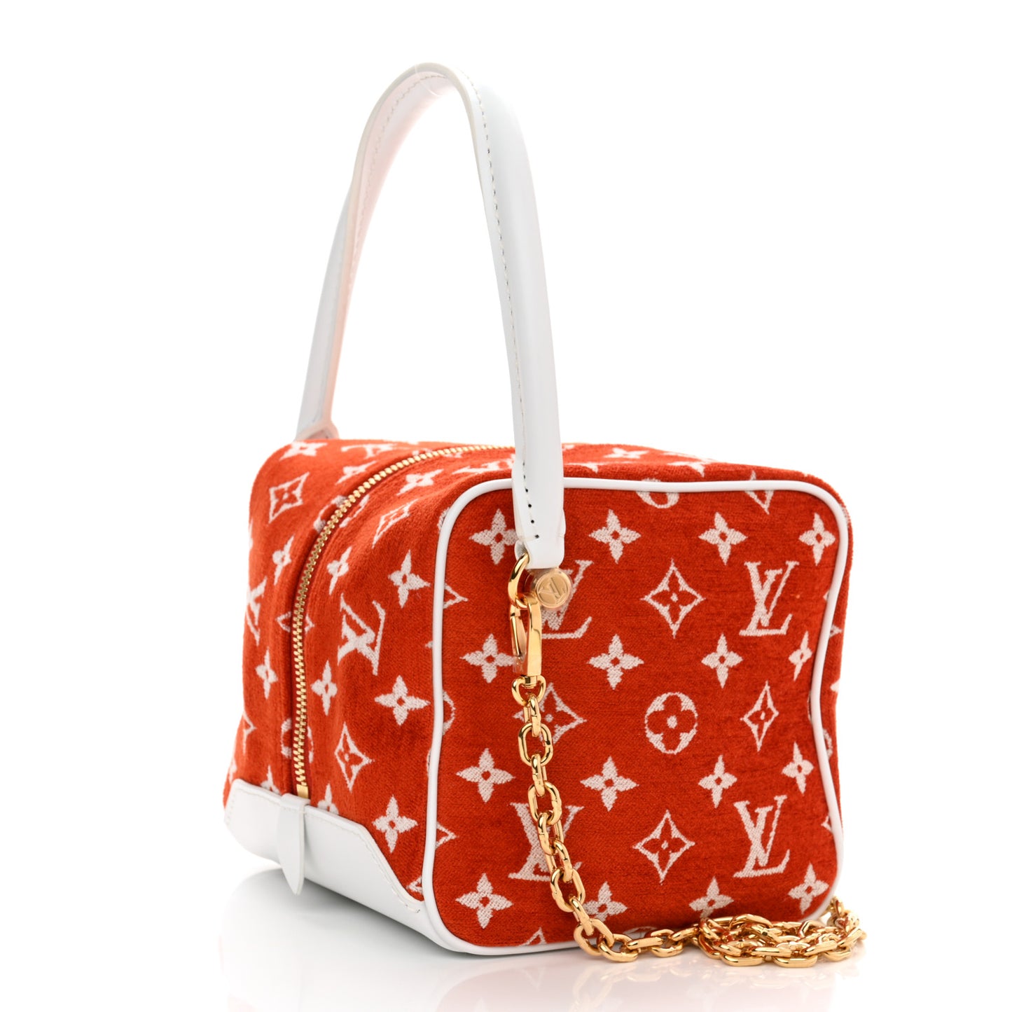 Monogram Jacquard Velvet Square Bag Terracotta Brown