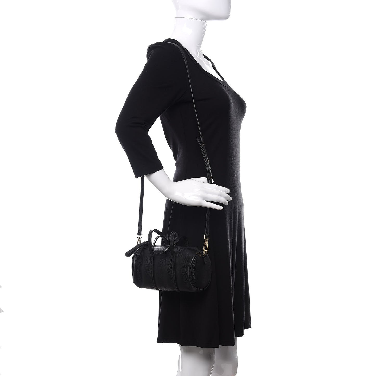 Pebbled Calfskin Mini Mini Duffel Bag Black