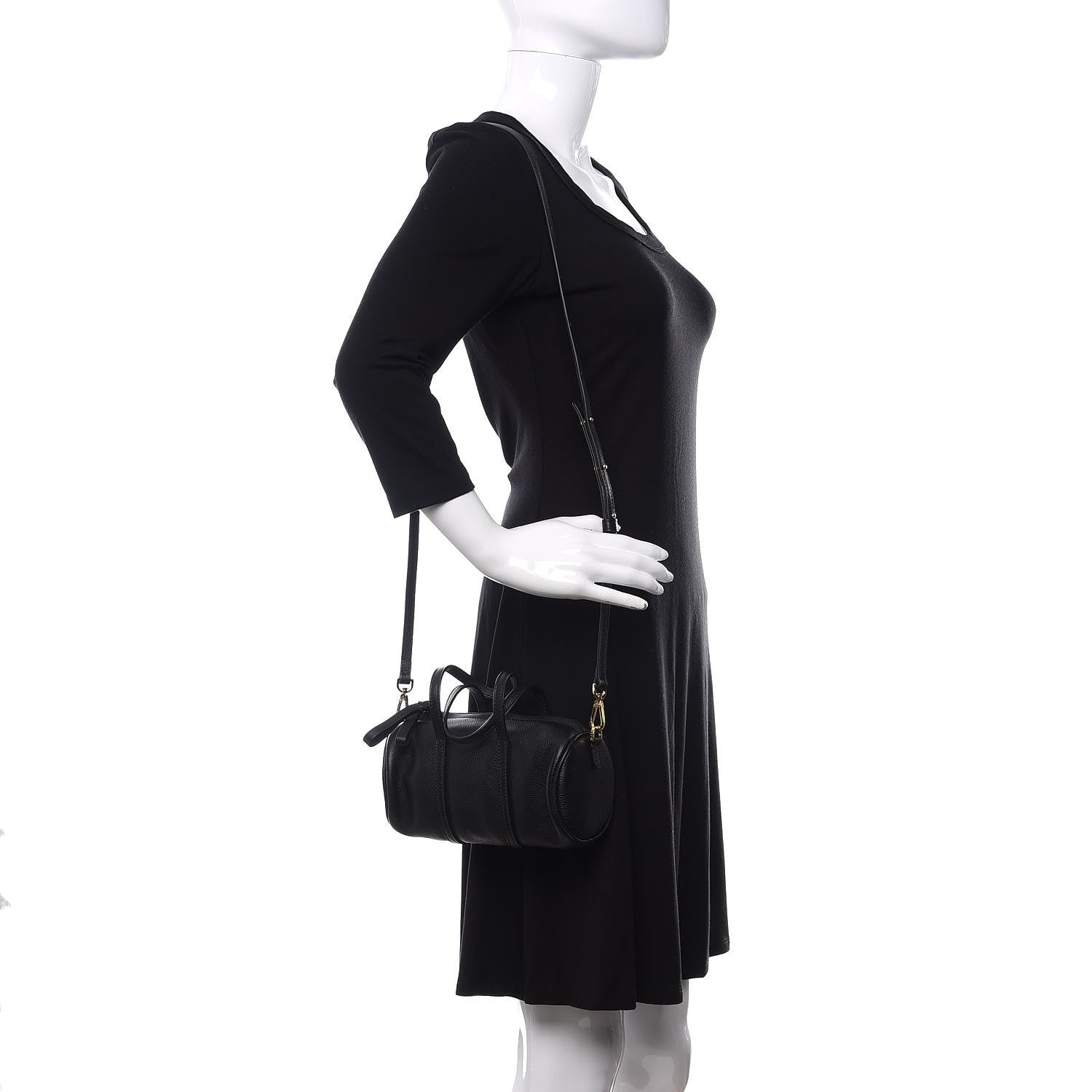 Mansur Gavriel Pebbled Calfskin Mini Mini Duffel Bag Black 2 of 11