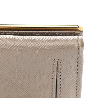 Prada Saffiano Metal Bar Continental Flap Wallet Argila 9 of 14