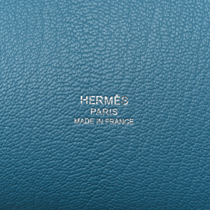 Hermes Taurillon Clemence Jypsiere 28 Blue Jean 6 of 10