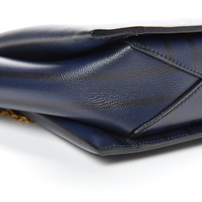 Celine Grained Calfskin Striped Tri-Fold Clutch Midnight 8 of 9