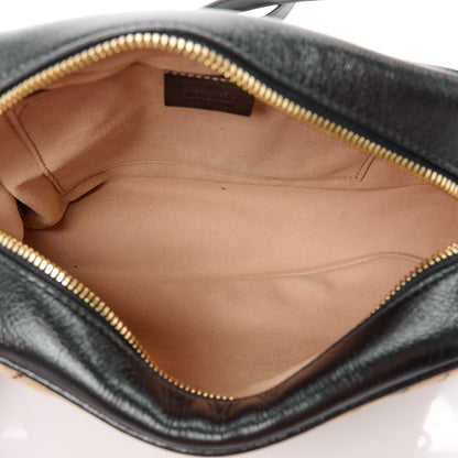Gucci Monogram Matelasse Diagonal Small GG Marmont Chain Shoulder Bag Beige Black 5 of 12