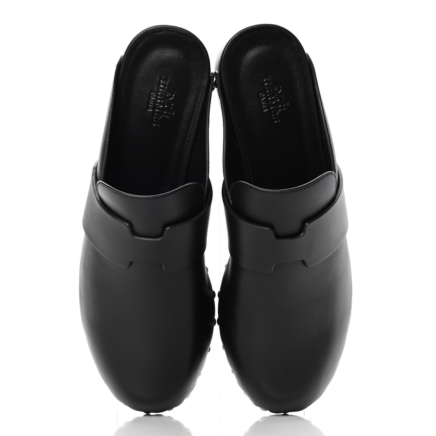 Hermes Calfskin Calya Mules 37 Black 5 of 10