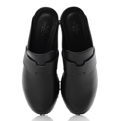 Hermes Calfskin Calya Mules 37 Black 5 of 10