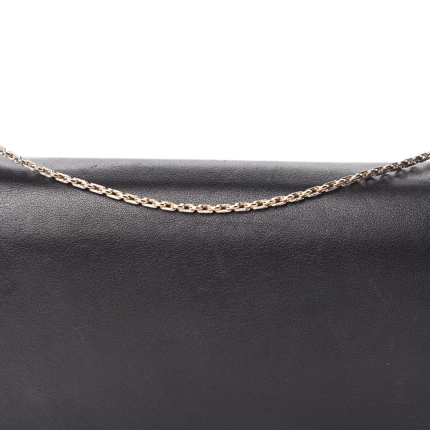 Calfskin Rockstud Wallet on Chain Black
