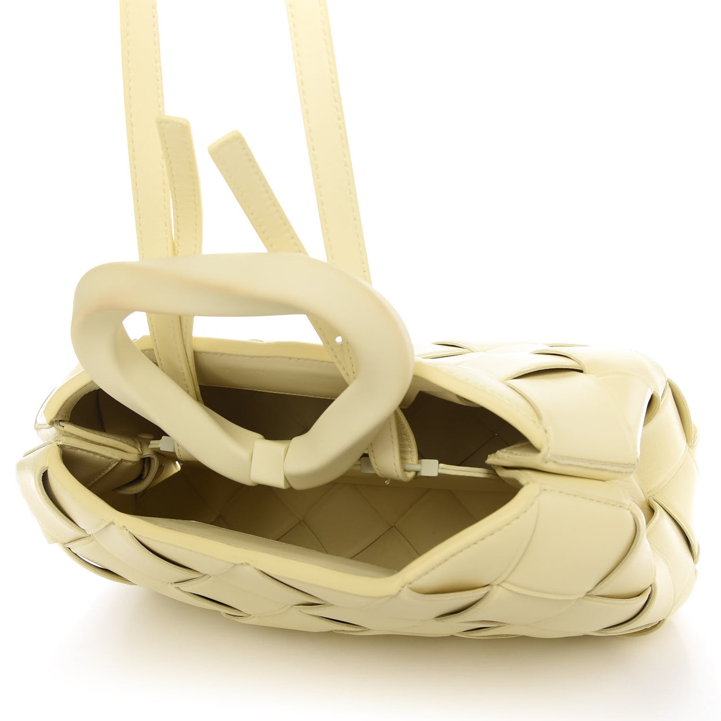 Nappa Maxi Intrecciato Grasp Top Handle Bag Ice Cream