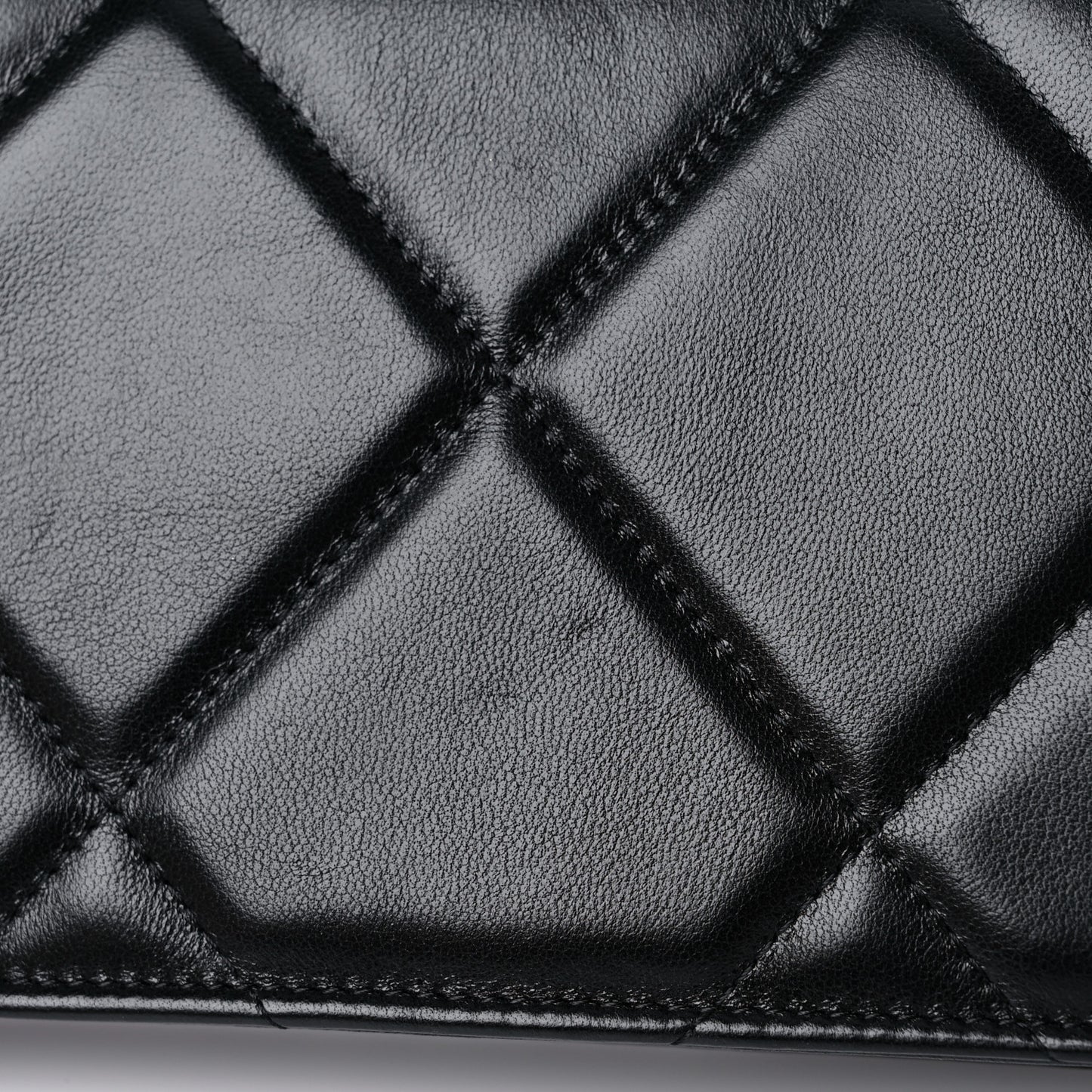 Lambskin Quilted Chanel 19 Wallet On Chain WOC Black