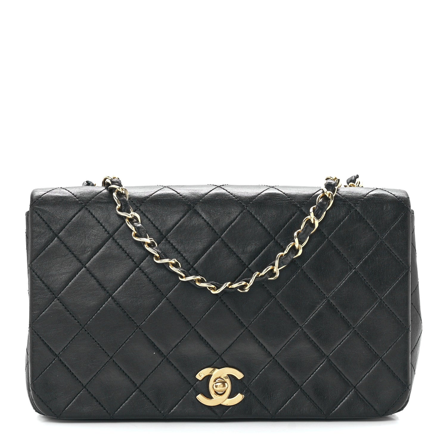 Chanel Lambskin Quilted Small Single Flap Bag Black 1 of 12