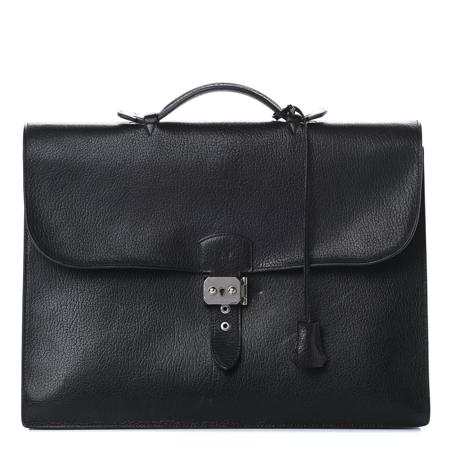 Hermes Chevre Mysore Sac a Depeche 38 Briefcase Black 1 of 10