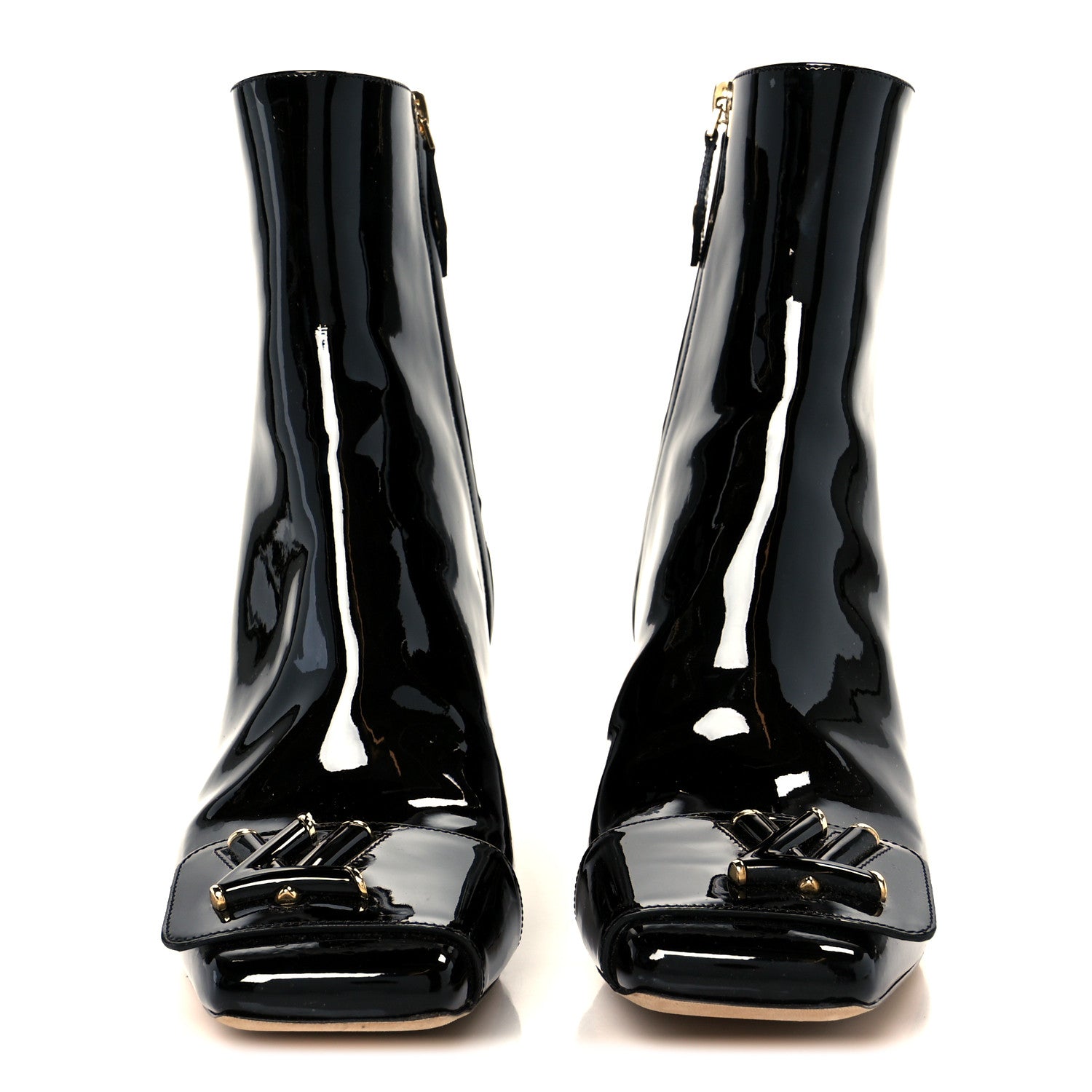 Louis Vuitton Patent Calfskin Shake Ankle Boots 38 Black 3 of 9