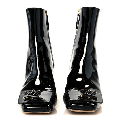 Louis Vuitton Patent Calfskin Shake Ankle Boots 38 Black 3 of 9