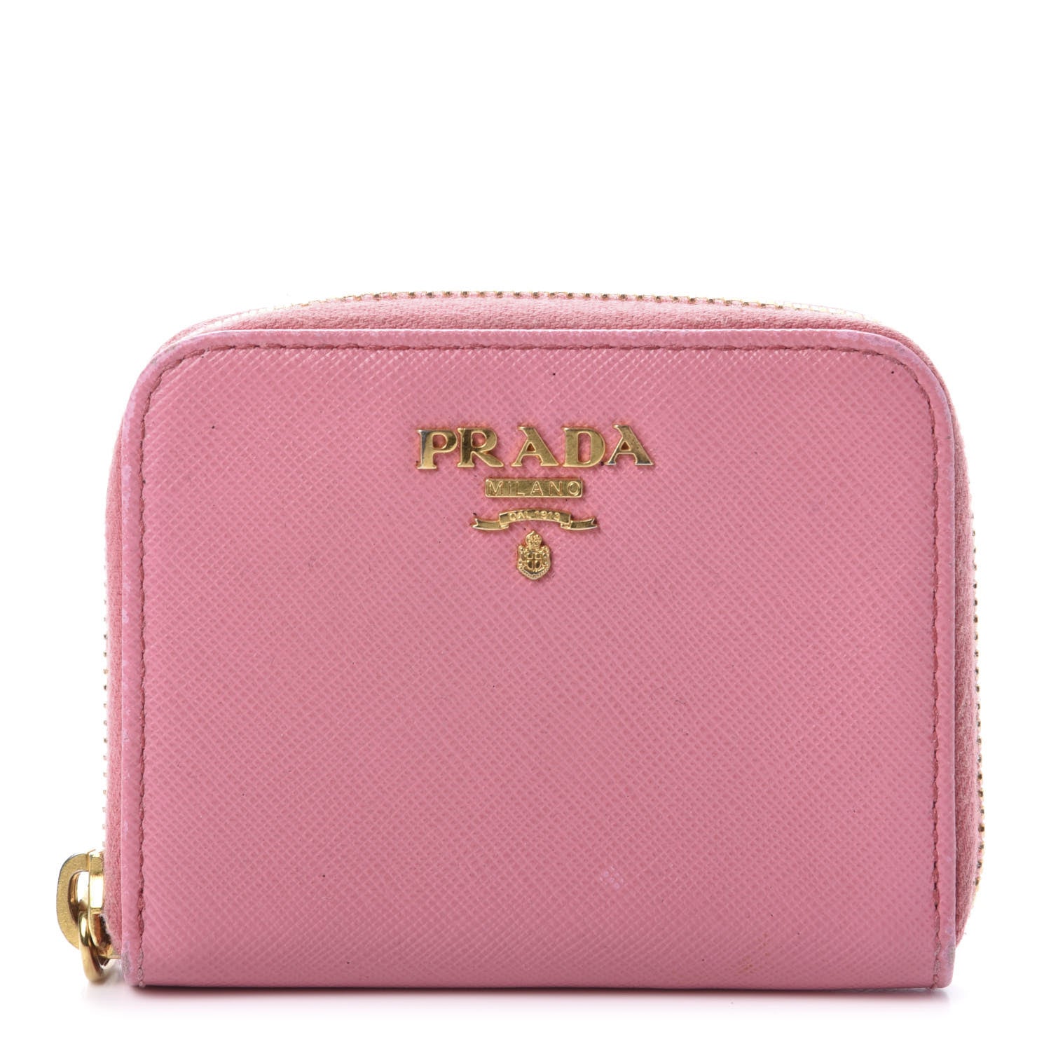 Prada Saffiano Metal Zip Coin Purse Geranio 1 of 12