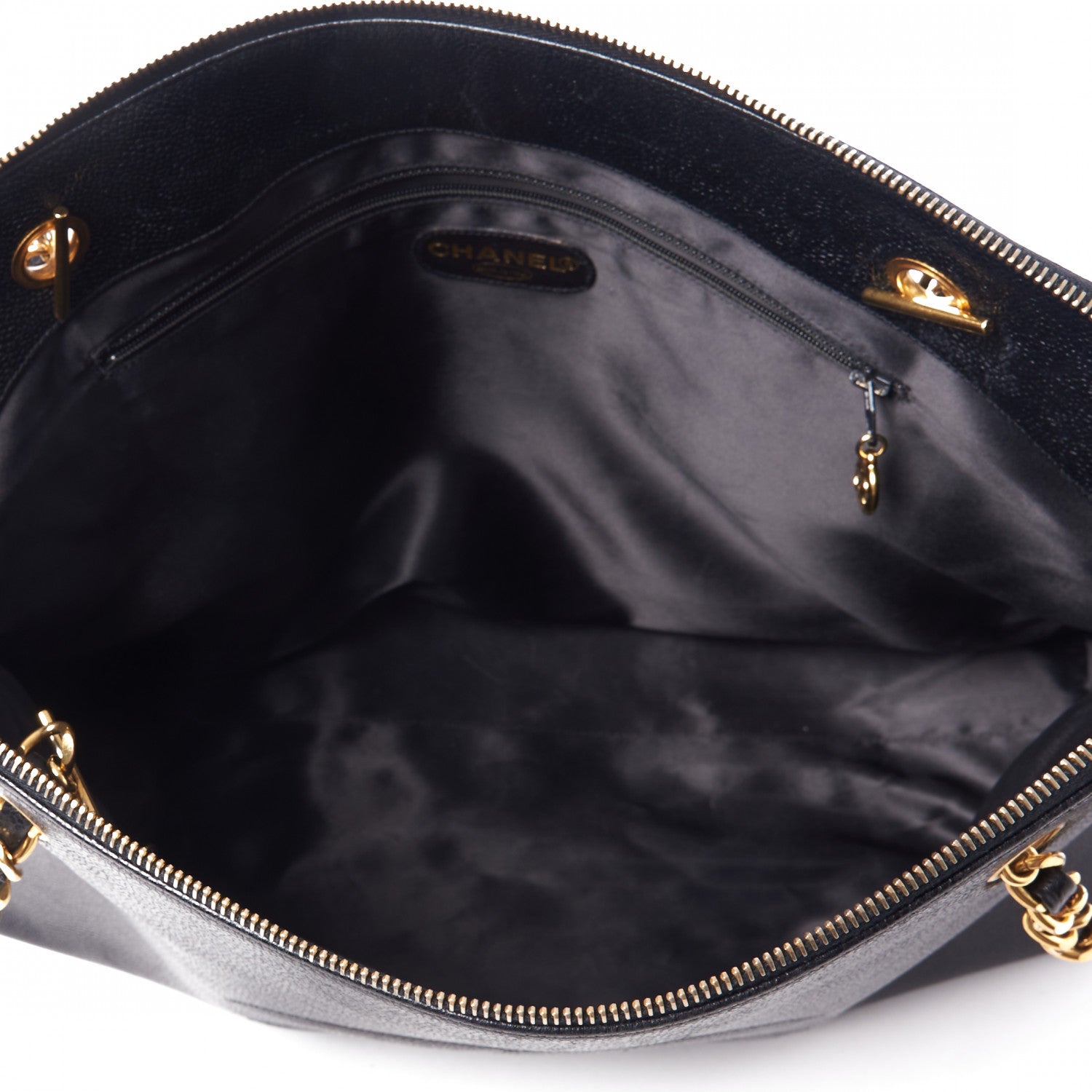 Chanel Caviar Large CC Shoulder Bag Black 6 of 9