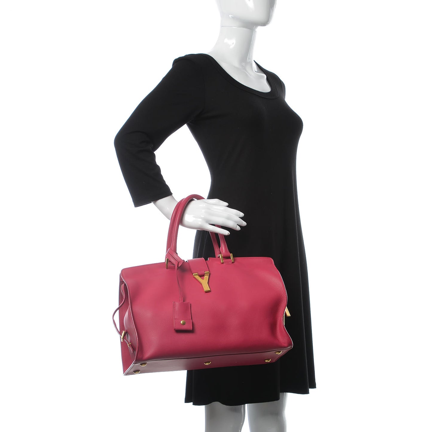 Calfskin Medium Classic Y Cabas Fuchsia
