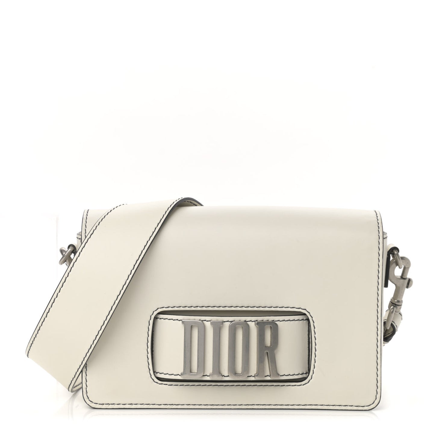 Smooth Calfskin Dio(r)evolution Flap Bag Off White