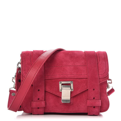 Proenza Schouler Suede PS1 Pouch Messenger Raspberry 1 of 9
