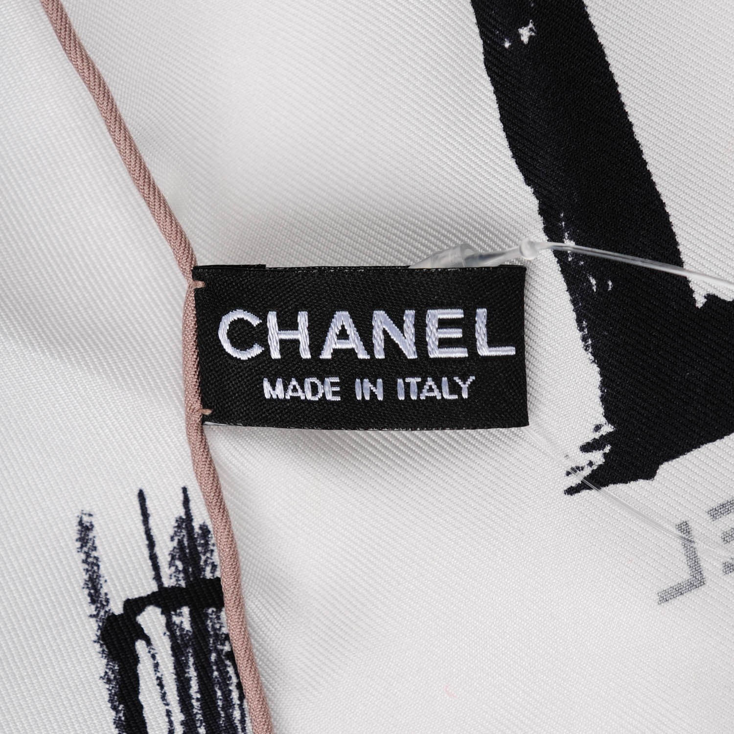 Chanel Silk CC Clover Square Scarf White 4 of 4
