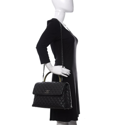 Chanel Caviar Lizard Quilted Medium Coco Handle Flap Black 2 of 11