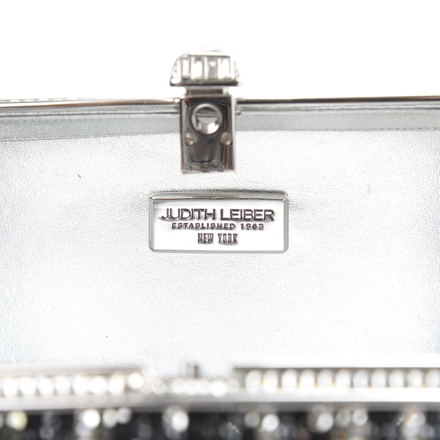 Crystal Minaudiere Clutch Black Silver