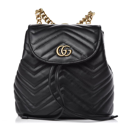 Gucci Calfskin Matelasse GG Marmont Flap Backpack Black 1 of 9
