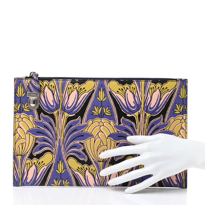 Prada Saffiano Floral Print Flat Pouch 2 of 6