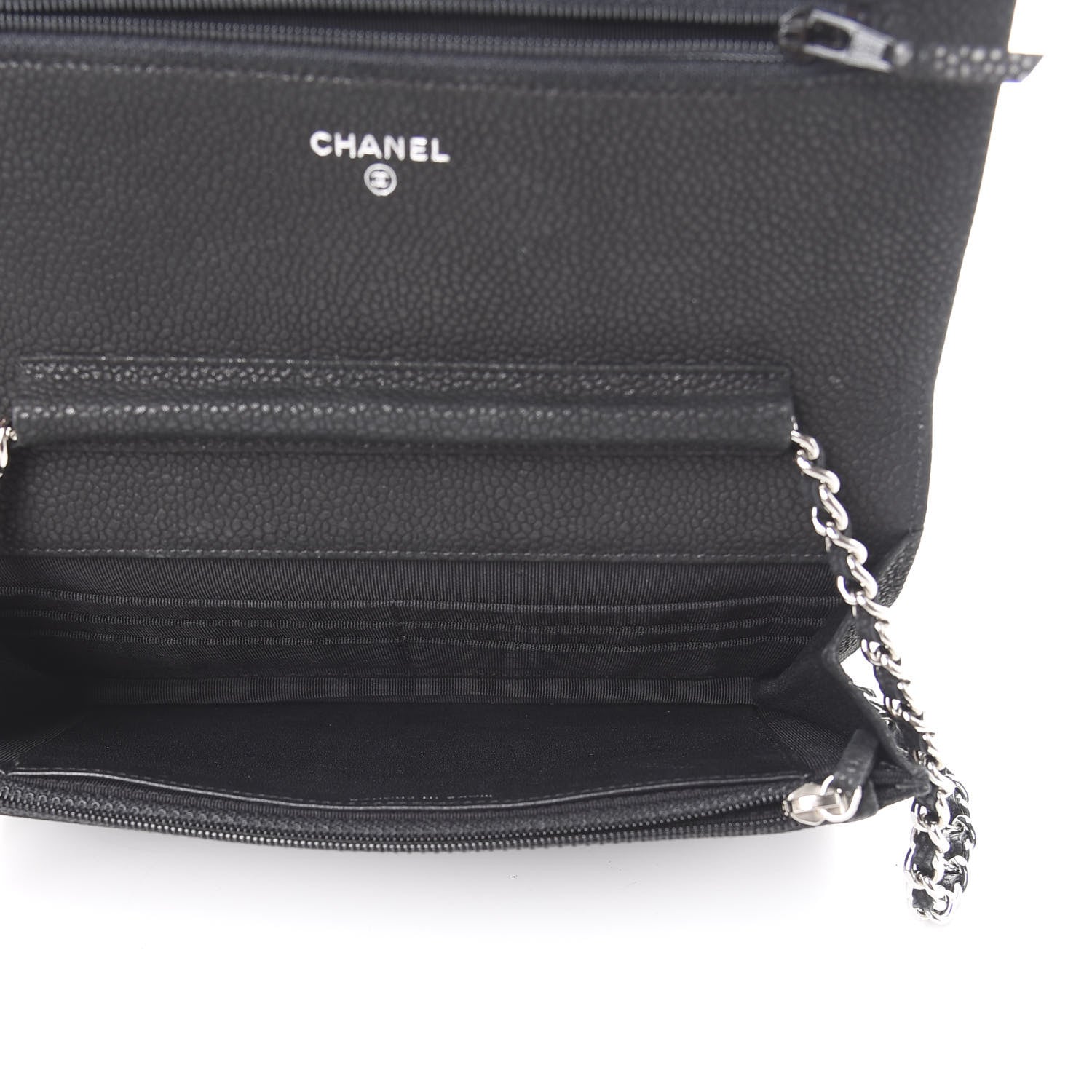 Chanel Iridescent Caviar Quilted Wallet On Chain WOC Black 4 of 13