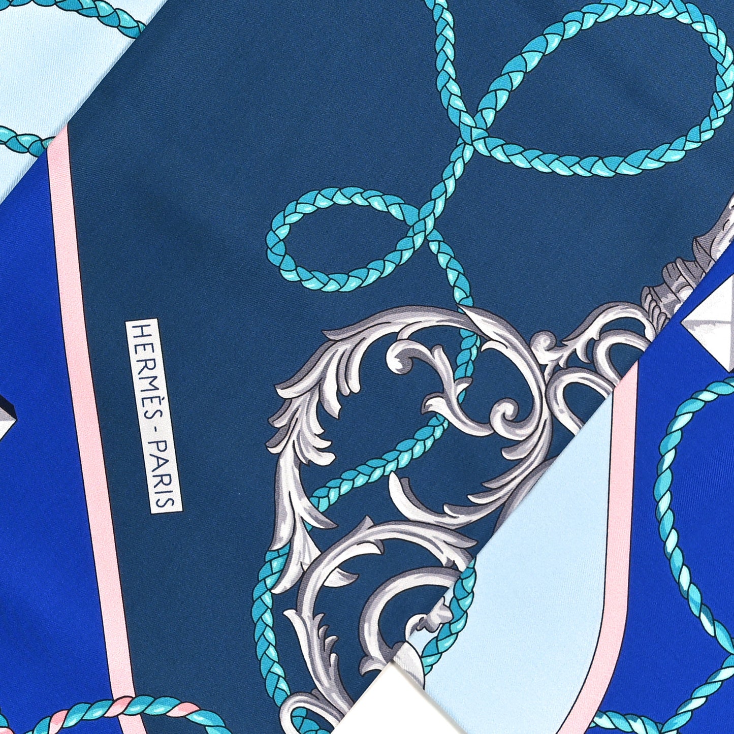 Silk Les Cles Maxi Twilly Bleu Roy Bleu Roy Petrole Ciel