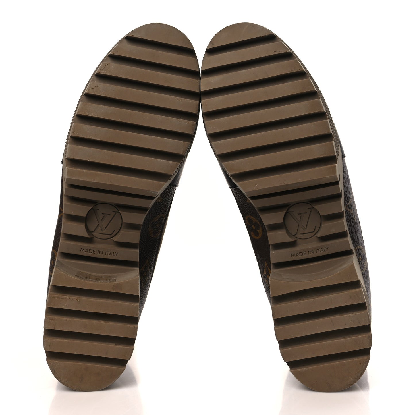 Suede Calfskin Monogram Laureate Platform Desert Boots 41 Taupe