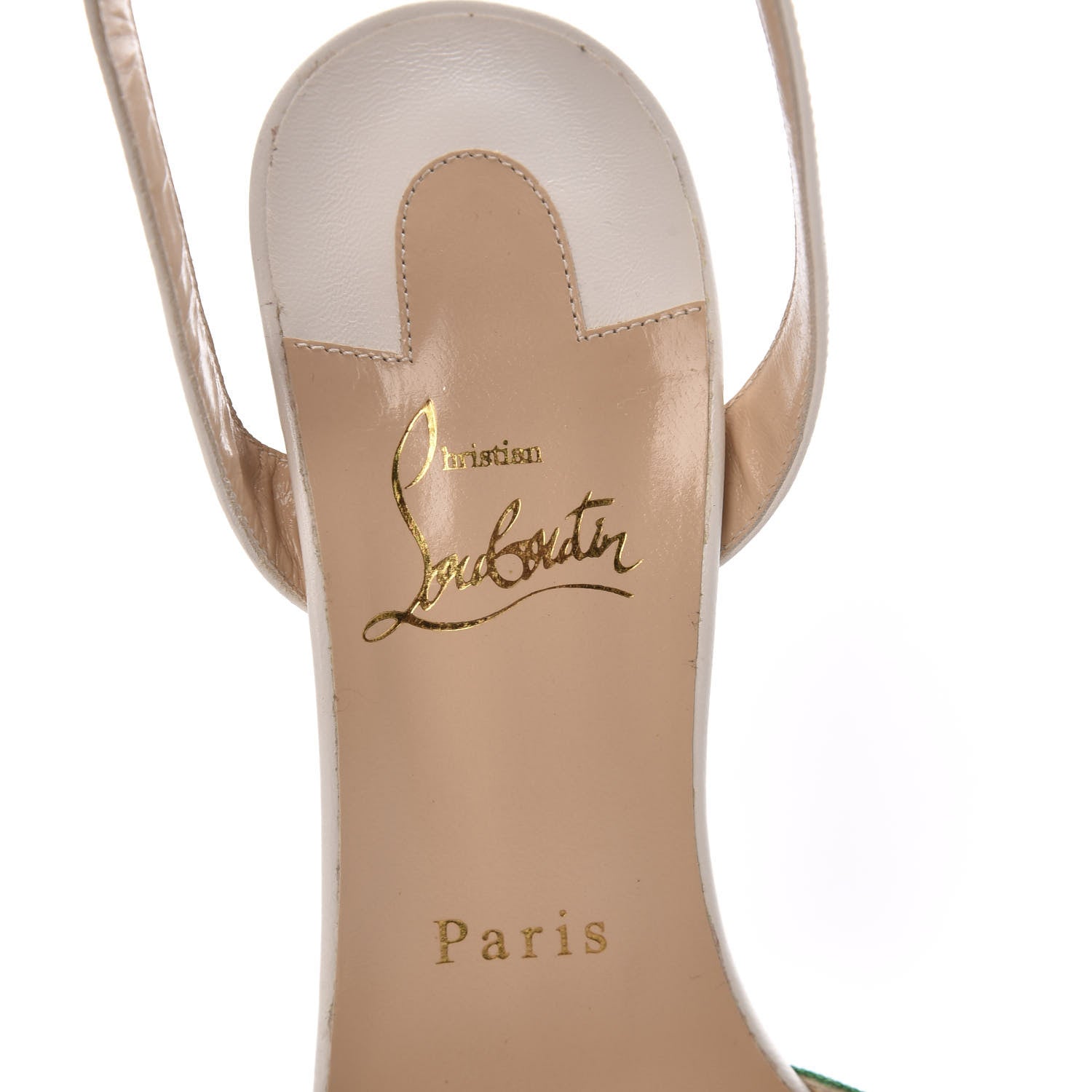 Christian Louboutin Shiny Nappa Naseeba 120 Sandals 37.5 Multicolor Latte 7 of 8