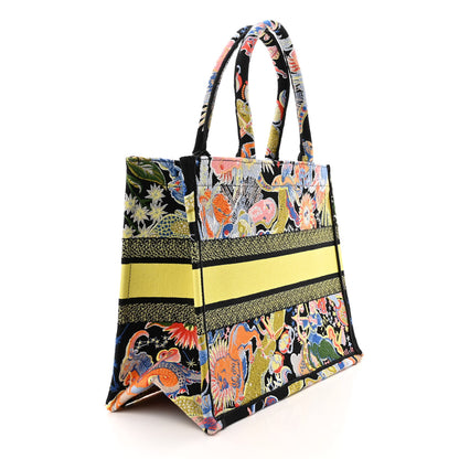 Christian Dior Canvas Zodiac Fantastico Embroidered Medium Book Tote Black Multicolor 3 of 12