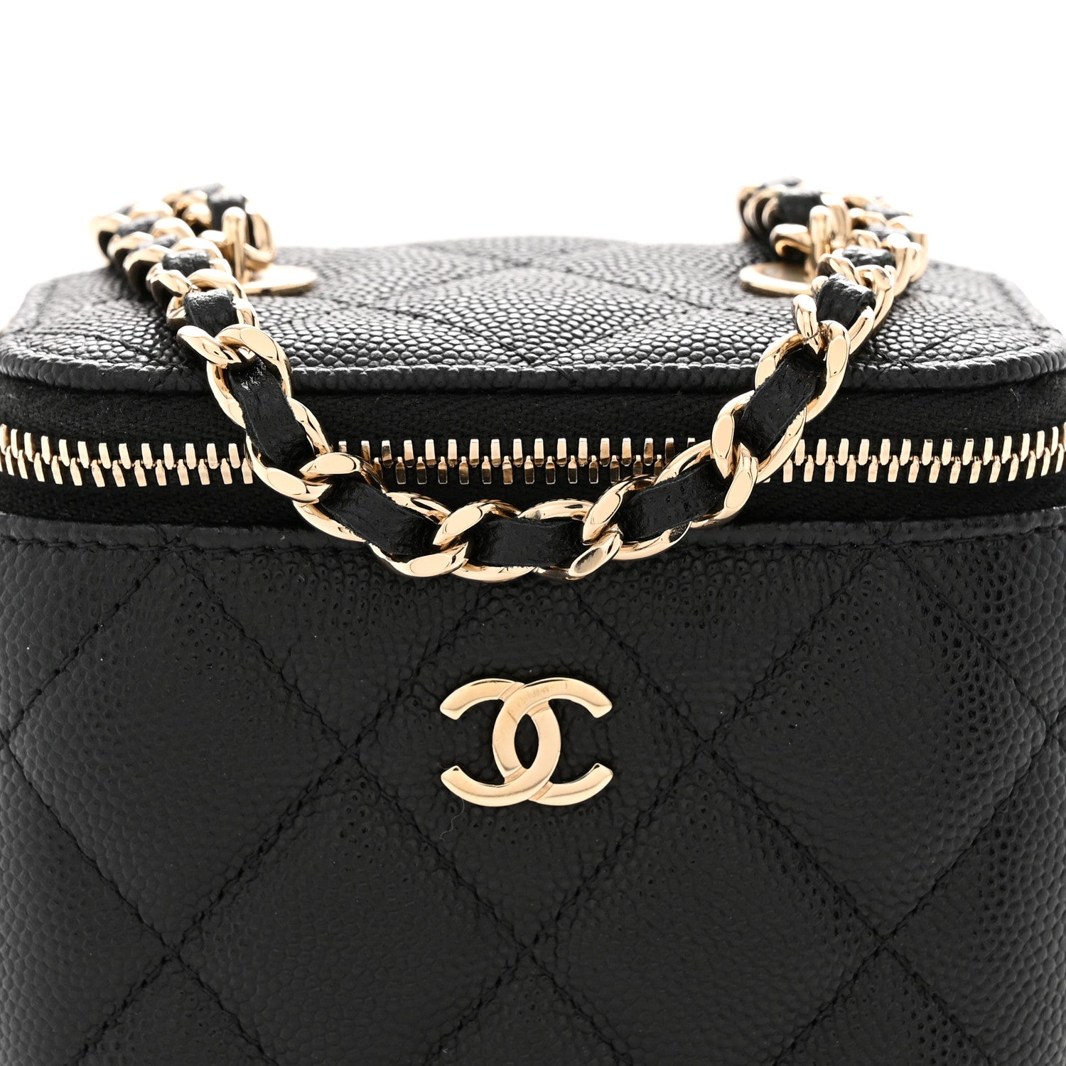 Chanel Caviar Quilted Mini Vanity Case With Chain Black 8 of 11