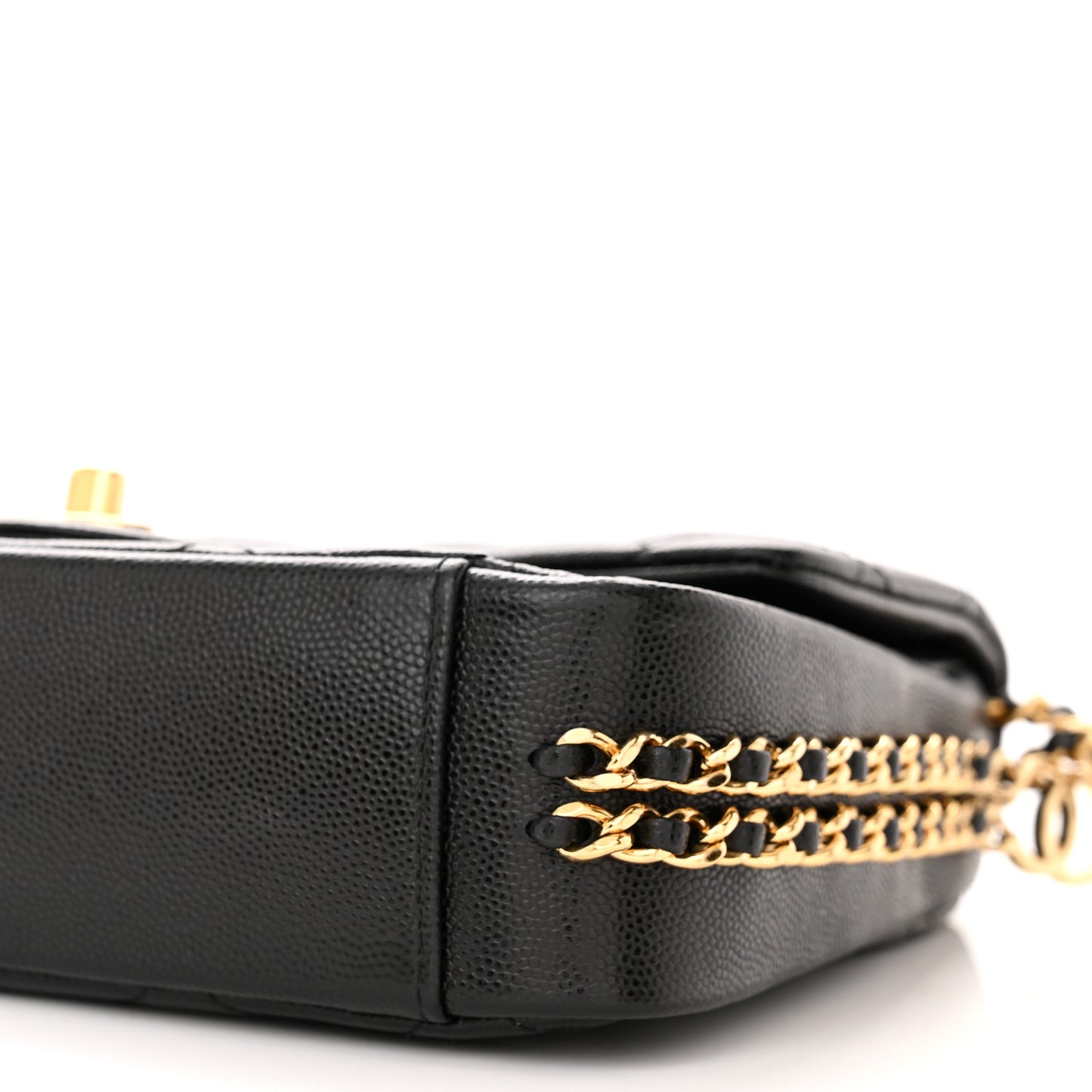 Caviar Quilted Mini CC You Flap Black