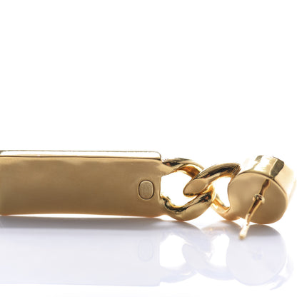 Chanel Crystal Tag Drop Earrings Gold 4 of 4