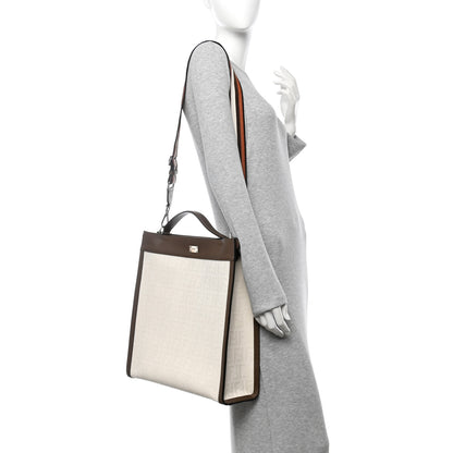 Fendi Canvas FF Embroidered Vitello Grace Peekaboo X-Lite Fit Light Grez Giallo 2 of 9