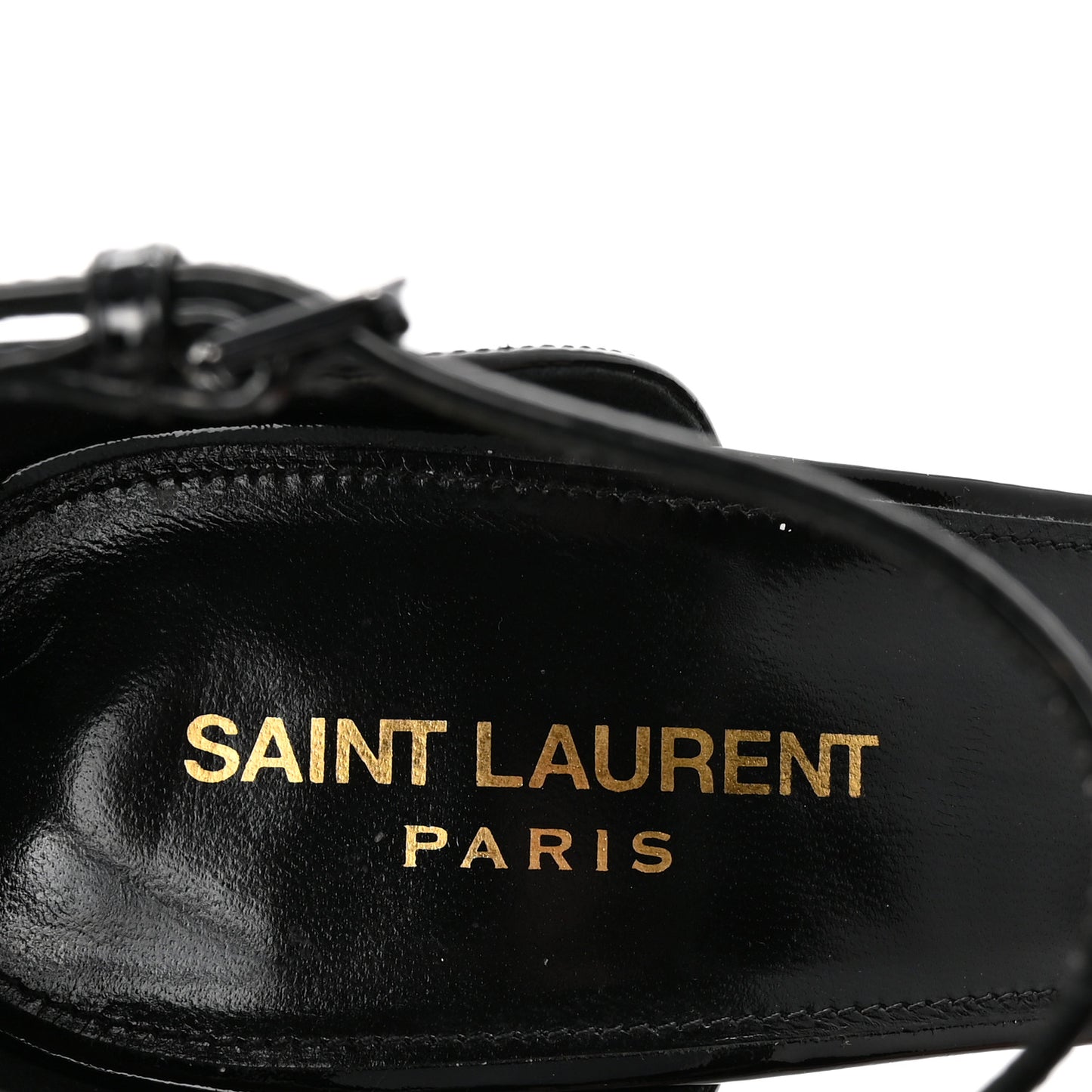 Patent Calfskin Opyum 110 Sandals 40 Black