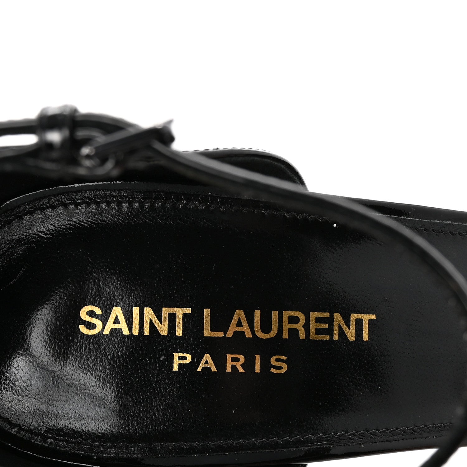 Saint Laurent Patent Calfskin Opyum 110 Sandals 40 Black 8 of 9
