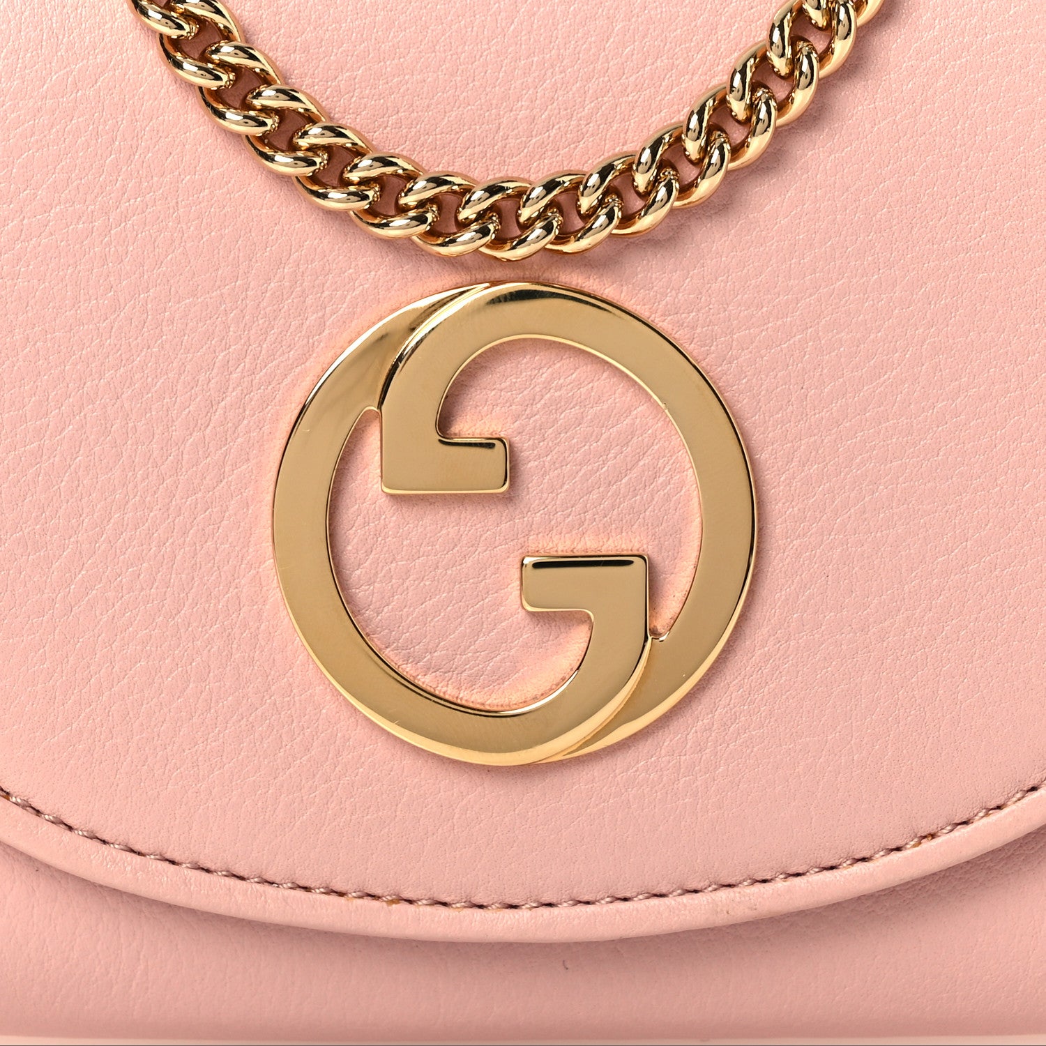 Gucci Roxy Calfskin Medium Blondie Chain Wallet Powder Pink 8 of 10