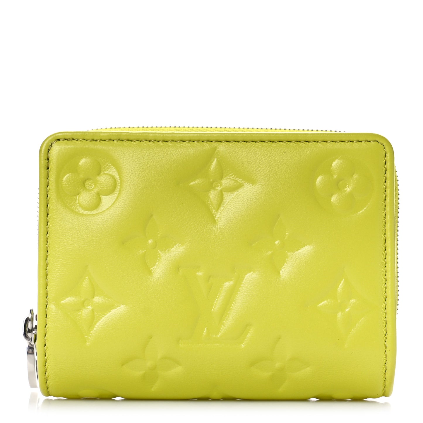 Lambskin Embossed Monogram Lou Coussin Wallet Acid Green