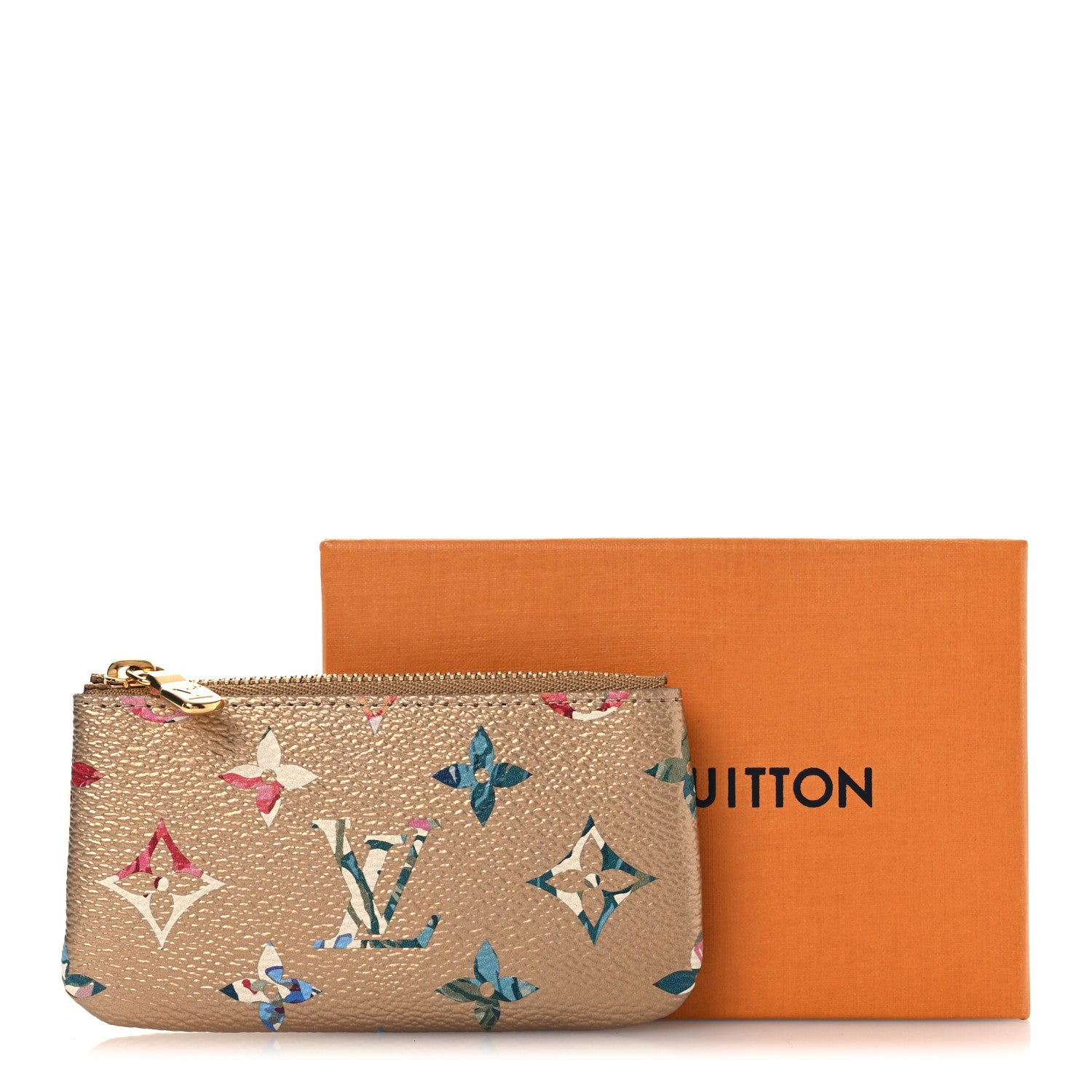Louis Vuitton Metallic Monogram LV Garden Key Pouch Gold 1816711