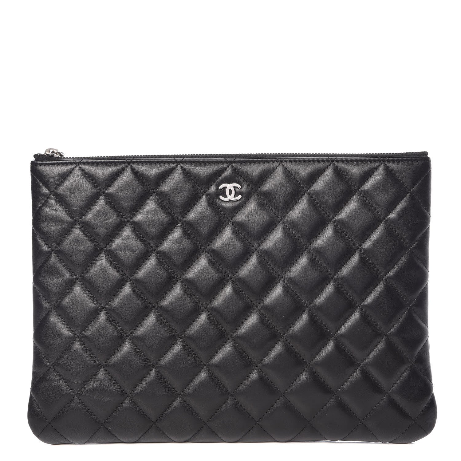 Chanel Lambskin Quilted Medium Cosmetic Case Black 1 of 9