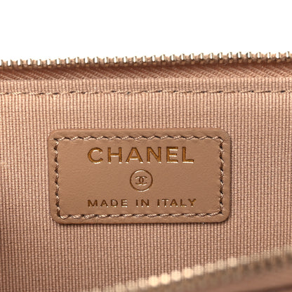 Chanel Caviar Quilted CC Zip Around Card Holder Beige 6 of 8