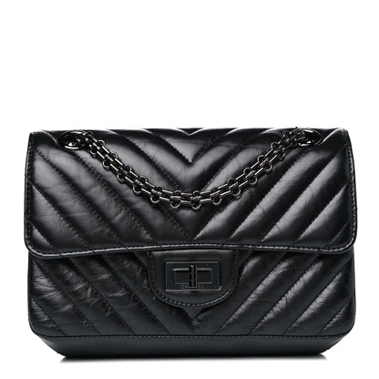Chanel Aged Calfskin Chevron Quilted 2.55 Reissue Mini Flap So Black 1 of 11