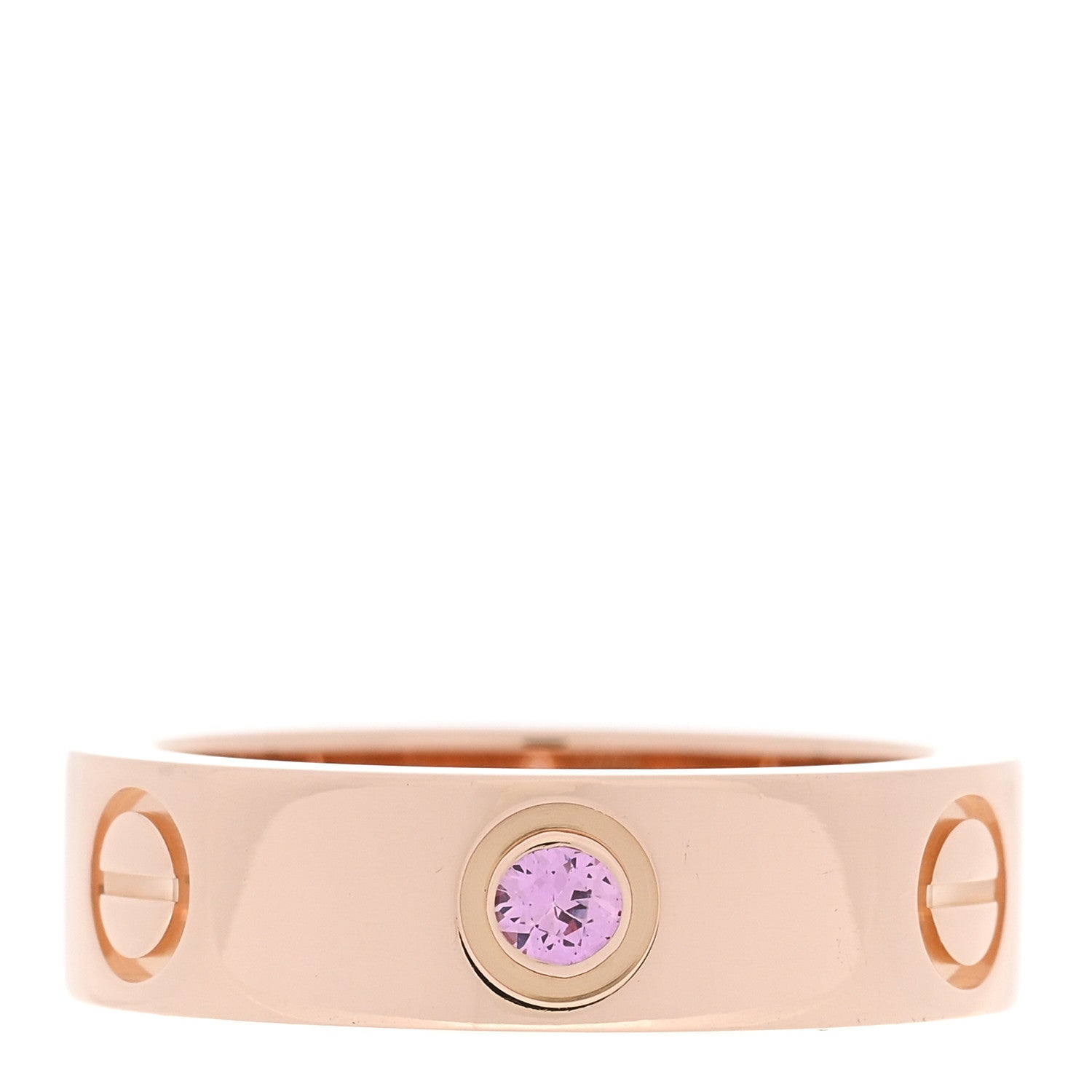 Cartier 18K Pink Gold Pink Sapphire 5.5mm LOVE Ring 53 6.5 1 of 5