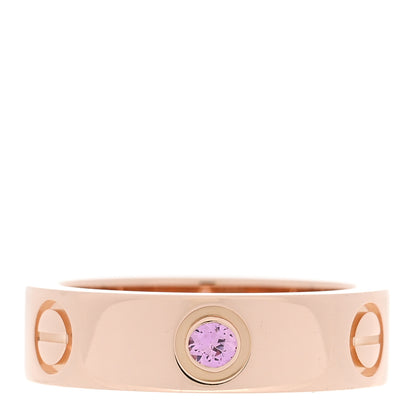 Cartier 18K Pink Gold Pink Sapphire 5.5mm LOVE Ring 53 6.5 1 of 5