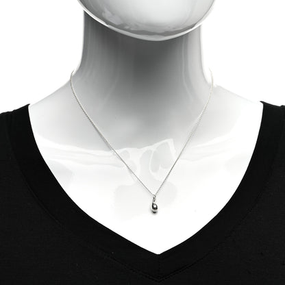 Tiffany Sterling Silver 12mm Elsa Peretti Tear Drop Pendant Necklace 2 of 4