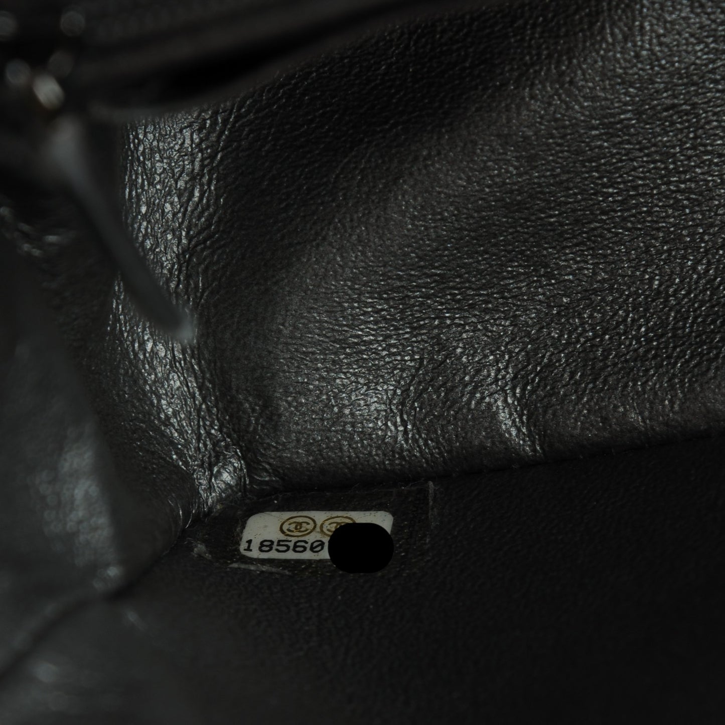 Metallic Calfskin Quilted Mini Rectangular Flap Charcoal Grey