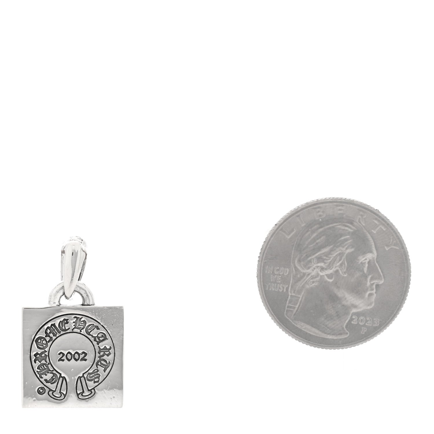 Chrome Hearts Sterling Silver Framed Letter J Block Pendant