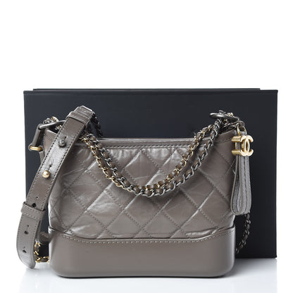 Chanel Aged Calfskin Quilted Small Gabrielle Hobo Grey 10 of 10